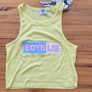 Boys Lie Pastel Graphic NWT M/L Tank Crop top